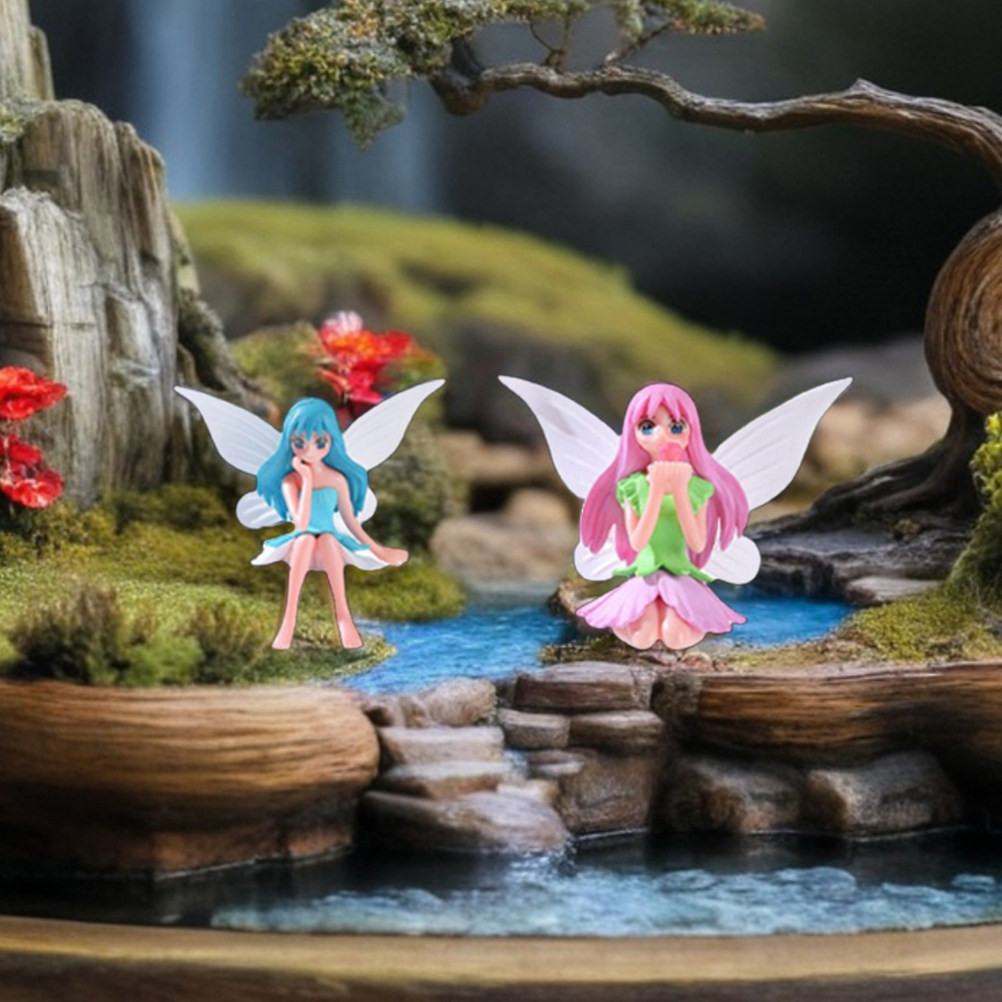 Bonsai Garden Set Up - 4Pcs Figur Peri Bunga: Ornamen Mini