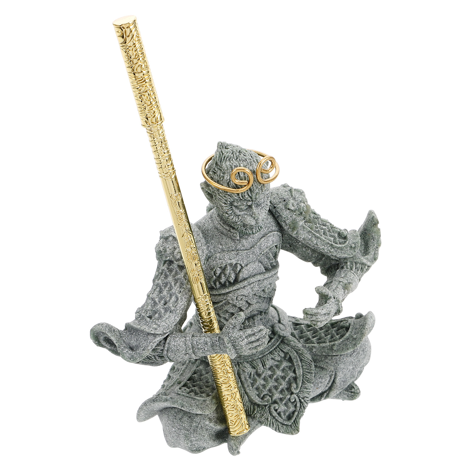 Bonsai Garden Desk - Patung Wukong dari Batu Pasir Buatan