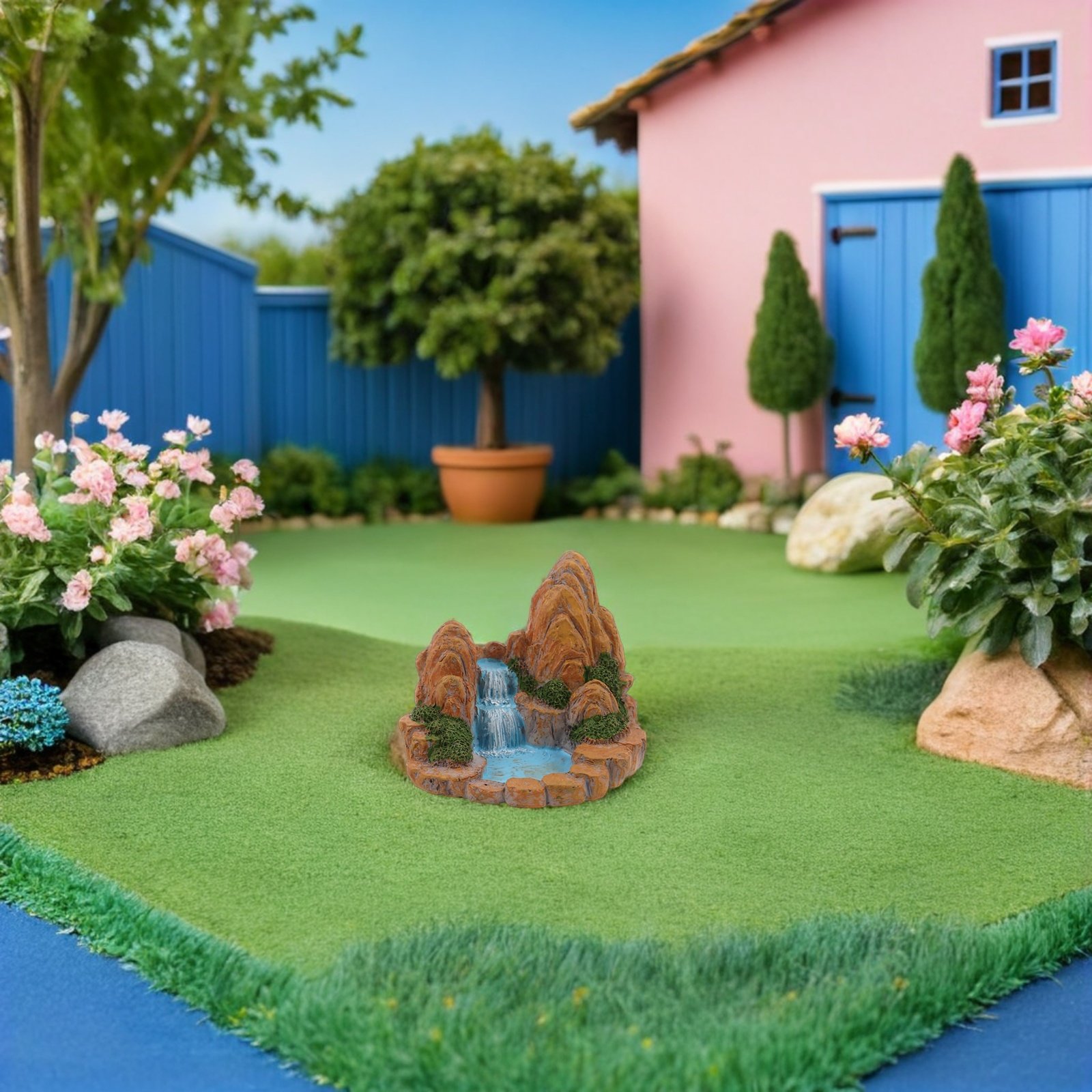 Bonsai Garden With Pond - 2 Buah Patung Miniatur Kolam Batu