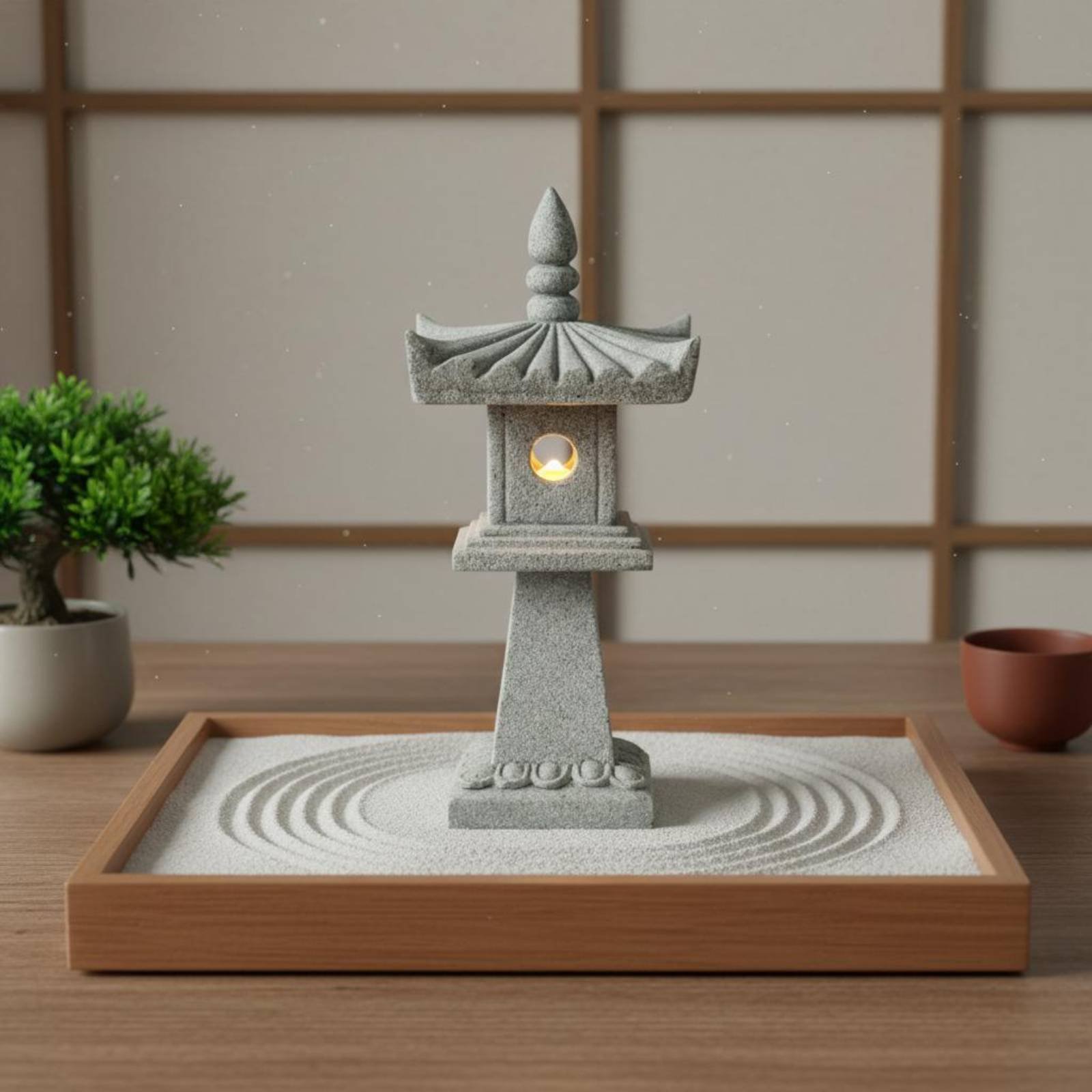 Lentera Batu Miniatur Antik un - Bonsai Garden Decor ulasan dan harga