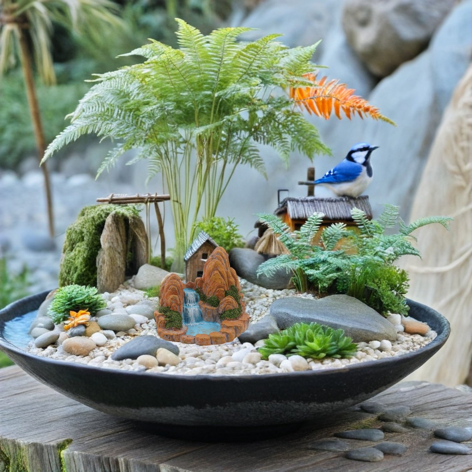 2Pcs Miniatur Batu Taman Buata - Bonsai Garden With Pond ulasan dan harga